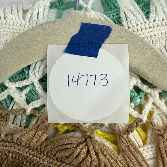 Vivid Collection Womens Top Size L Boho Festival Crochet Colorblock Beachy - Picture 7 of 7